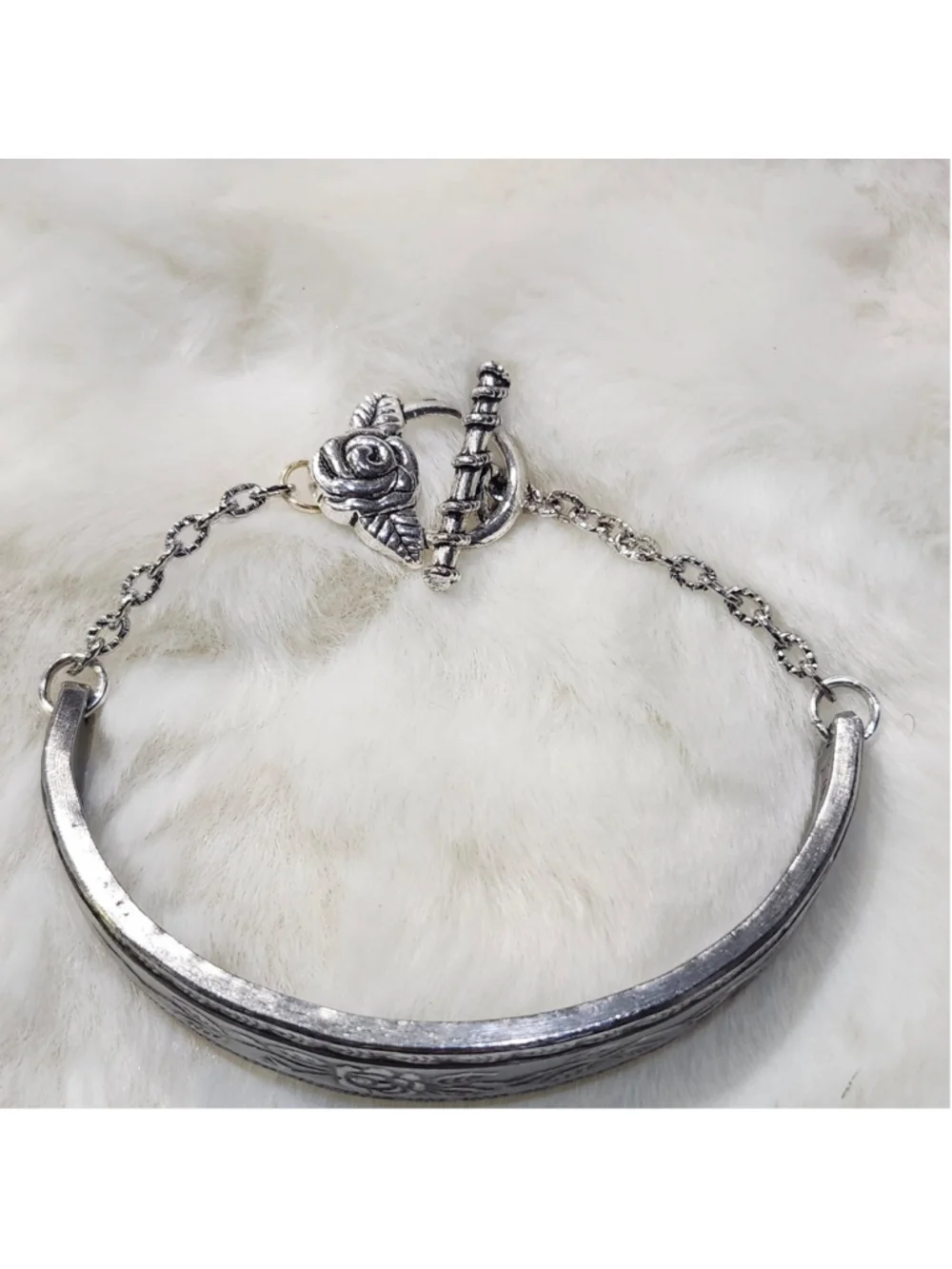 Floral Rose bracelet Spoon Handle Floral jewelry